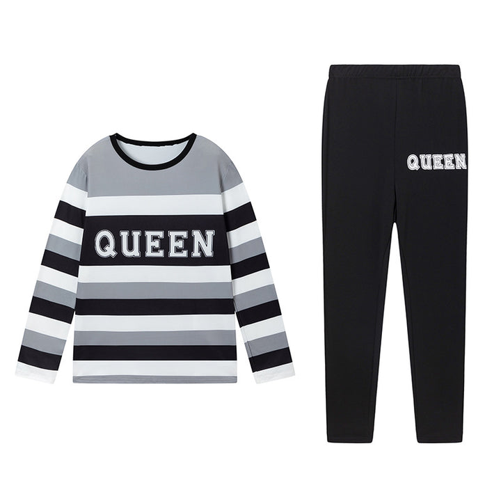 Femme Cozy Stribet Loungewear-Sæt Stilla