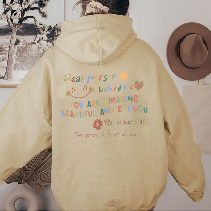 Kvinders hætte sweatshirt med motiverende print og komfortabel pasform Skovae