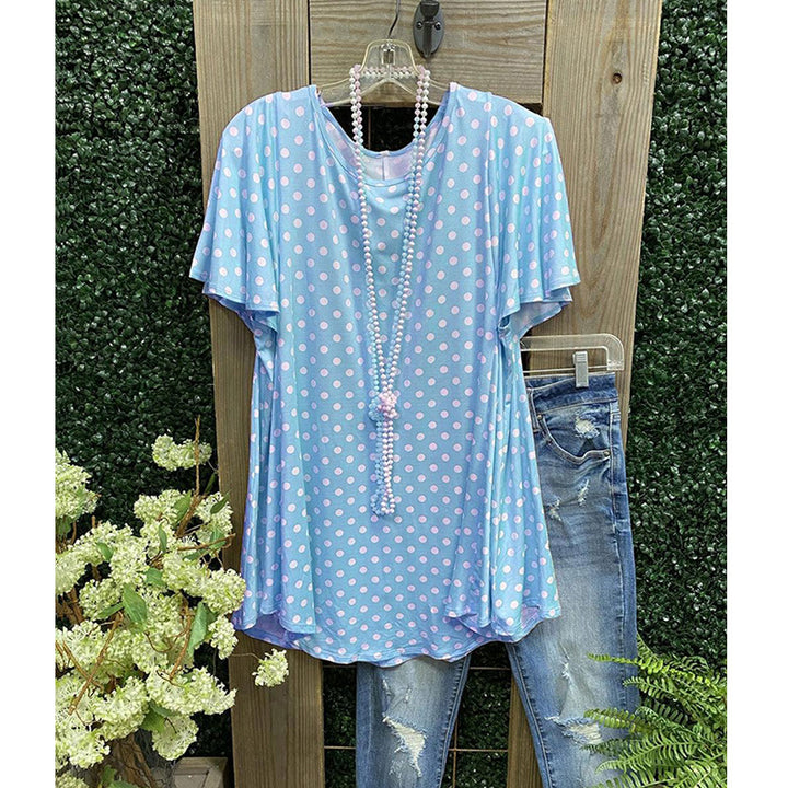 Dame Polka Dot Loose-Fit Tunika Top Stilla