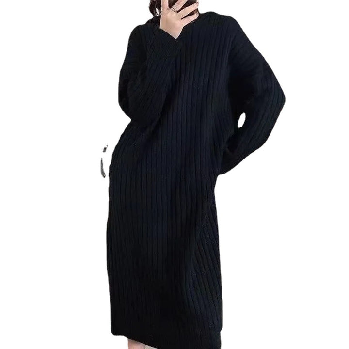 Kvinders strikket sweater med hætte og ribbet tekstur Stilla