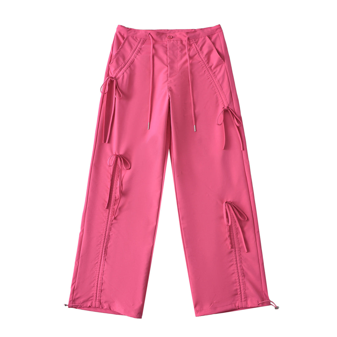 Dame moderigtig High-Waist Cargo-bukser med justerbar snørrelukning og praktiske sidelommer Stilla