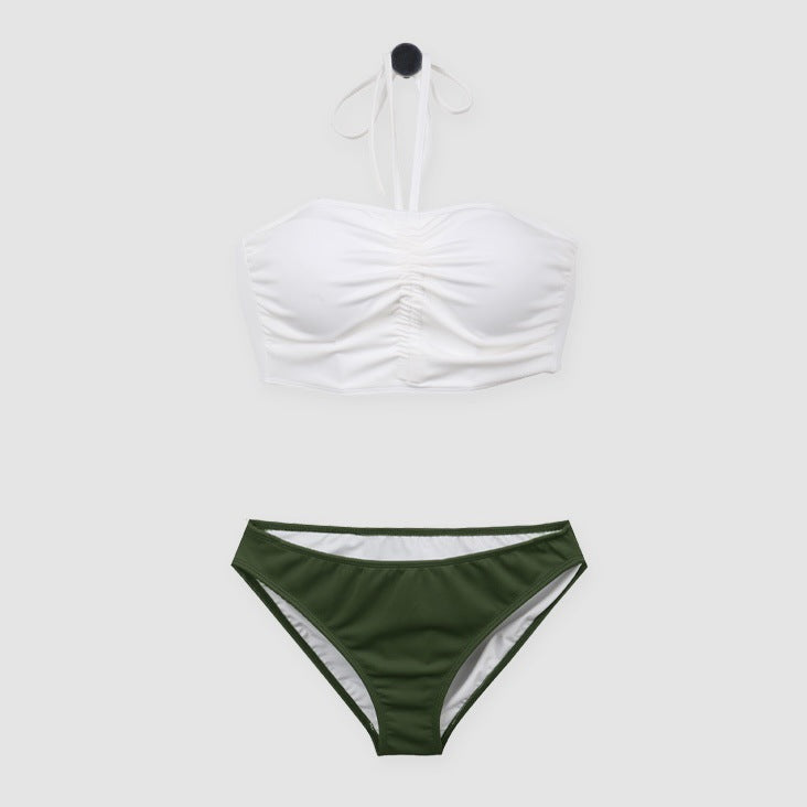 Dame Bandeau-bikini-sæt med flatterende rynkning og justerbare stropper Stilla