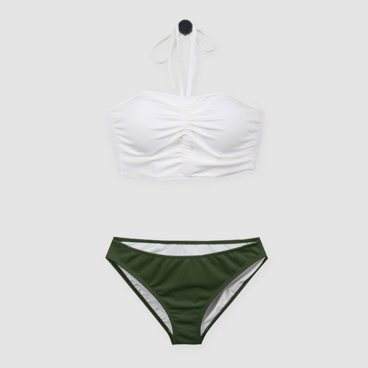 Dame Bandeau-bikini-sæt med flatterende rynkning og justerbare stropper Stilla