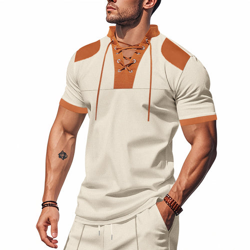 Herrer fritids-T-shirt med innovativ krave og sportsligt design Stilla