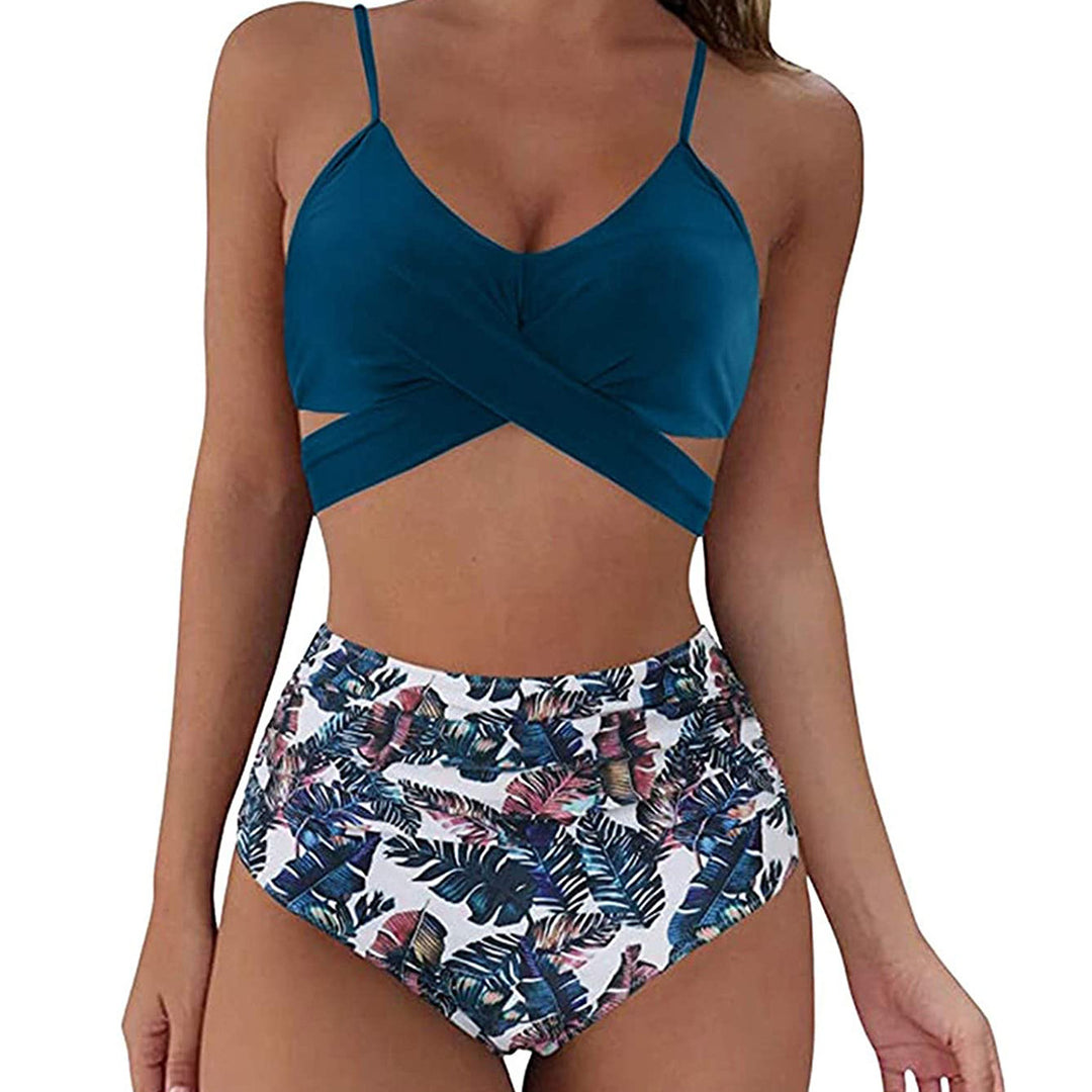 Dame Crop-Top bikini sæt med flettet design Skovae