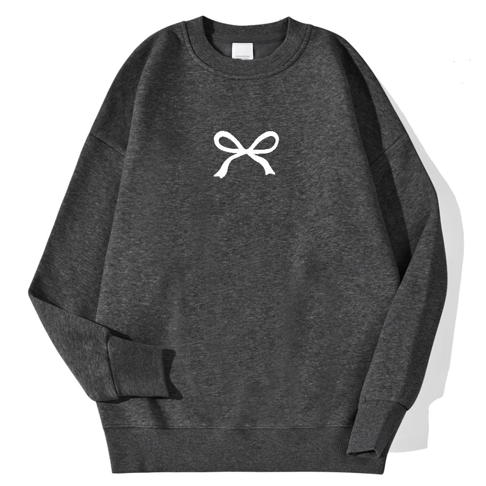 Kvinders hyggelige sweatshirt med fashionable bue motiv Stilla