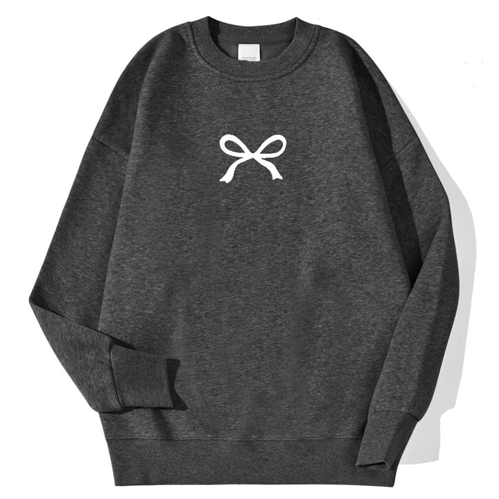 Kvinders hyggelige sweatshirt med fashionable bue motiv Stilla