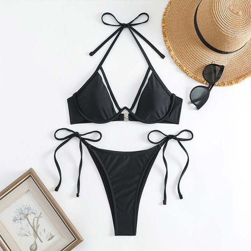 Dame Trekantskåret Bikini Sæt Stilla