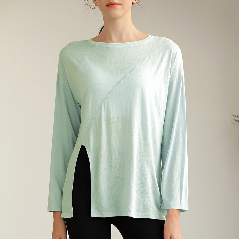 Dame Asymmetrisk Langærmet T-shirt med stilfuldt snit og åndbare egenskaber Stilla