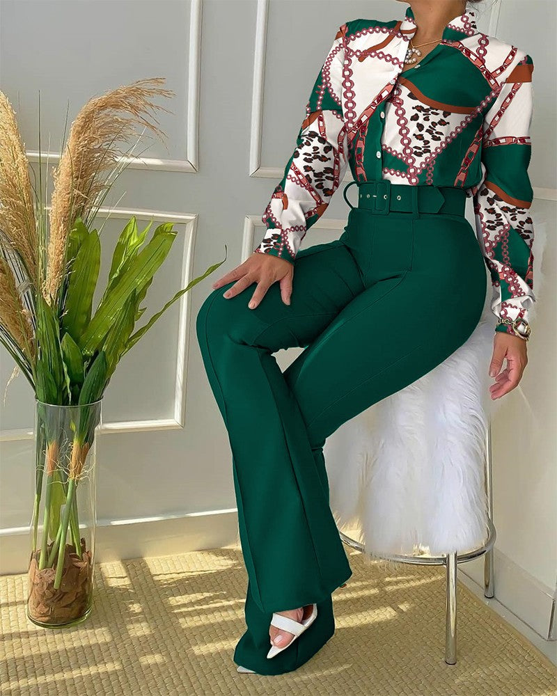 Dame Slim-Fit Flared Bukser med Høj Talje Stilla
