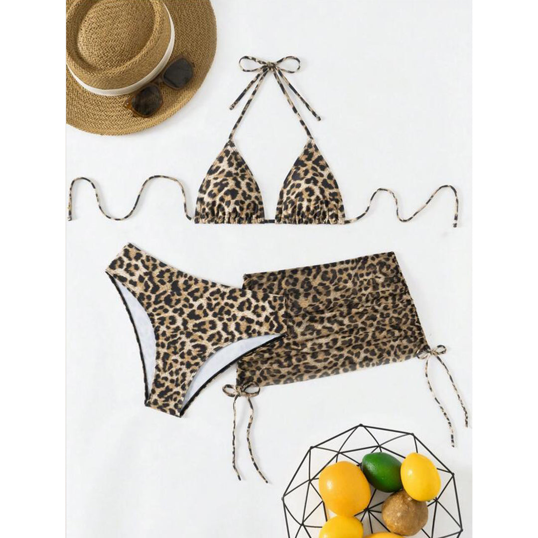 Dame bikini sæt med justerbare stropper og fashionable flæser Stilla