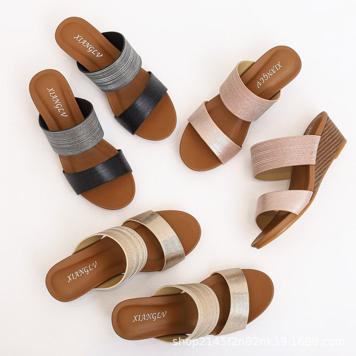 Dame Wedge-sandaler med komfortabel lagstruktur og brede remme Stilla