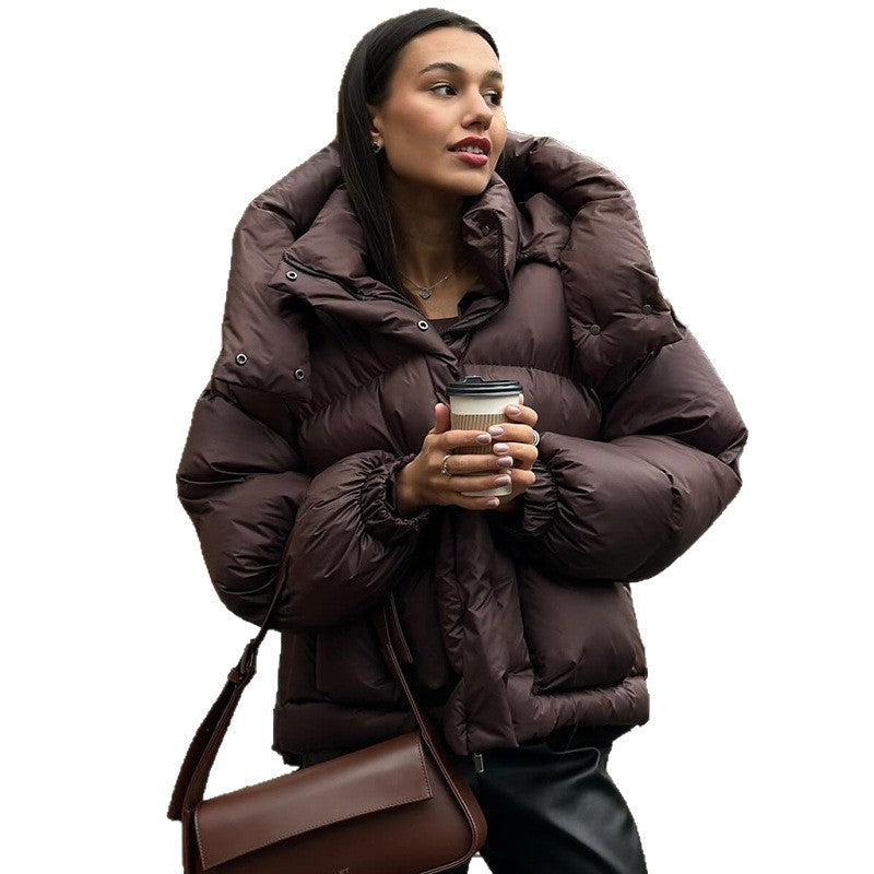 Kvinders quilted vinterjakke med oversize hætte Stilla