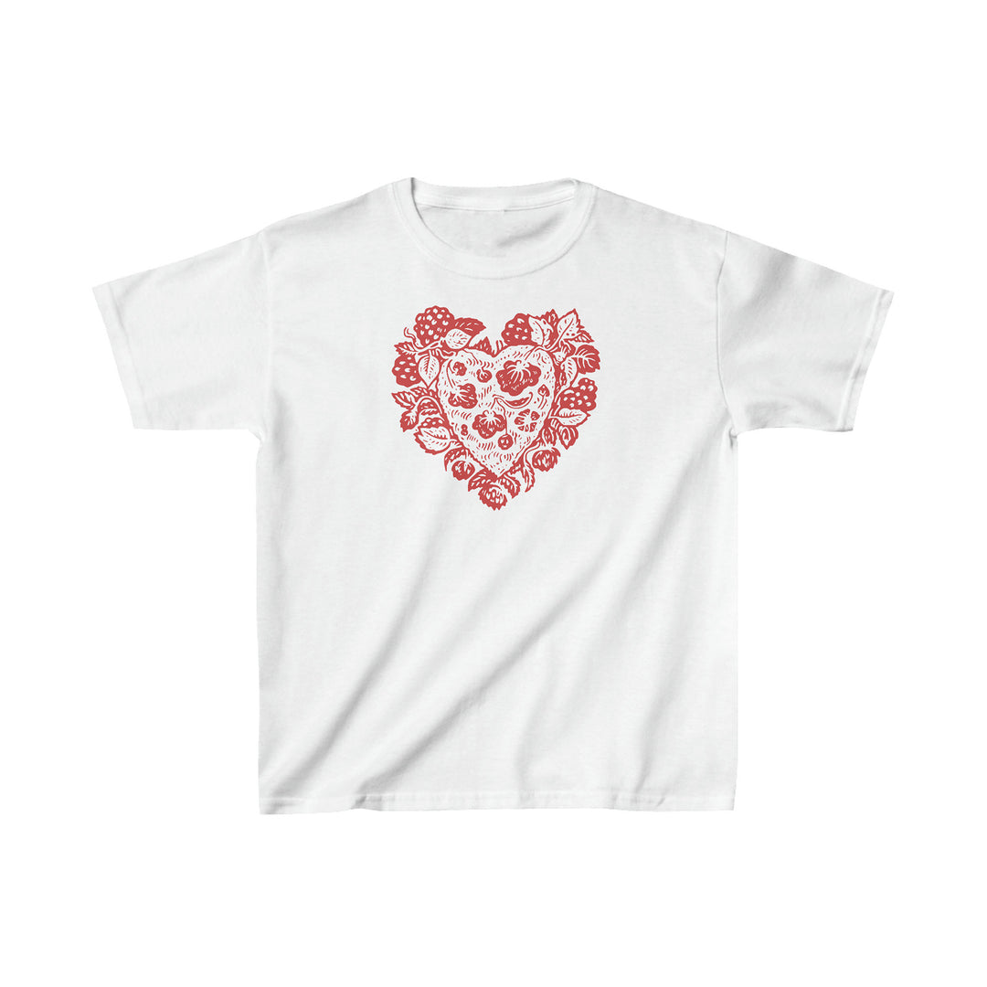 Dame T-shirt med dekoreret hjerte-motiv Skovae