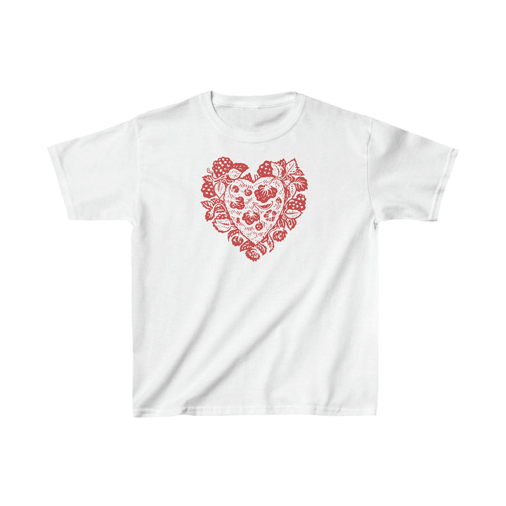 Dame T-shirt med dekoreret hjerte-motiv Skovae
