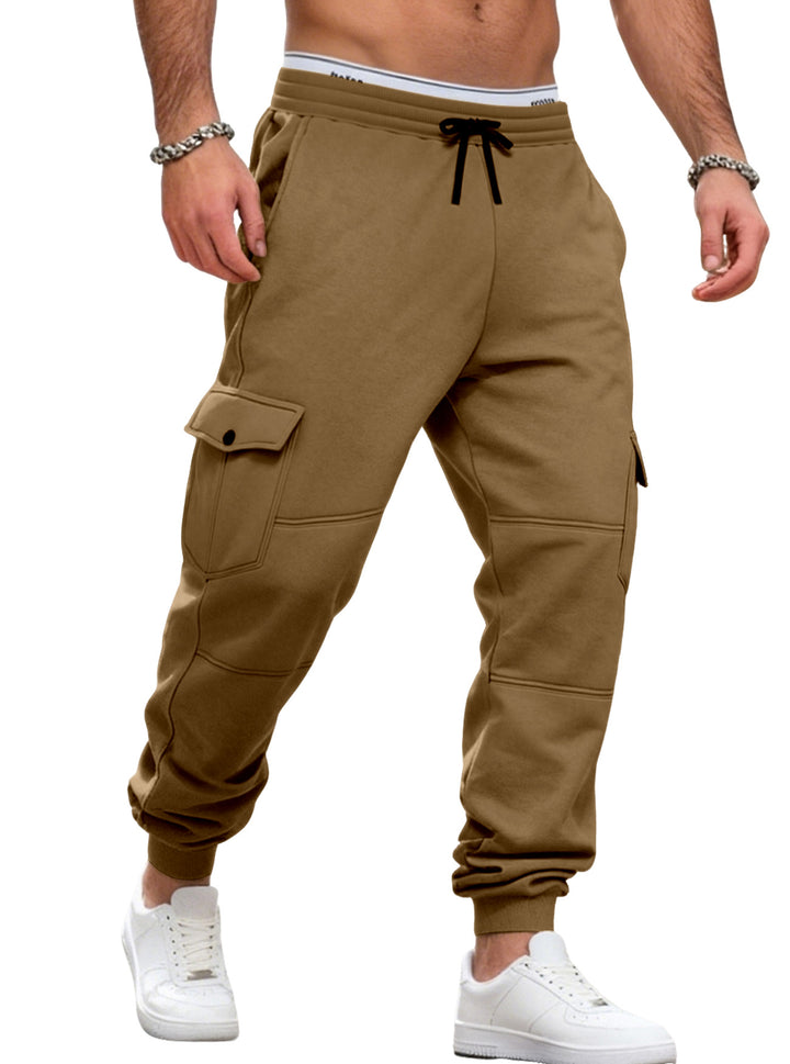 Herre nan sporty joggingsbukser med cargolommer snor og ribbet ankelkant Skovae
