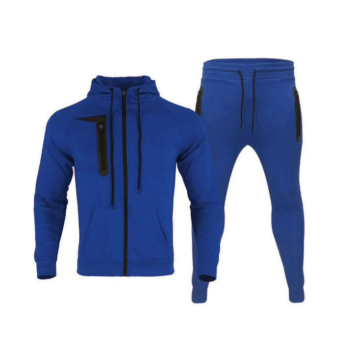 Herrer sporty hoodie sæt med innovativt design og praktiske lynlåslommer Stilla