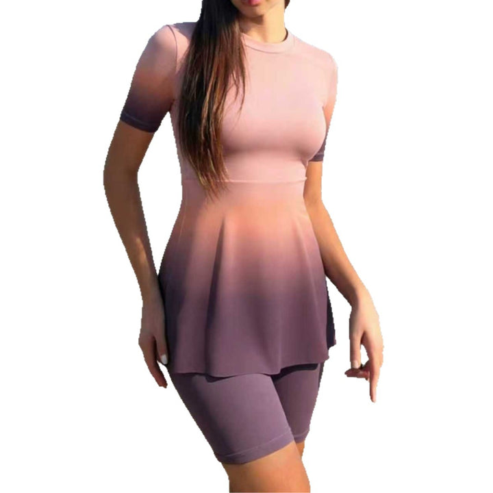 Dame fashionable UV-beskyttende badedragt med peplum design Skovae