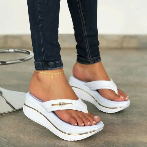 Dame Sporty Tå-sandaler med luftig platform og moderne dekoration Stilla