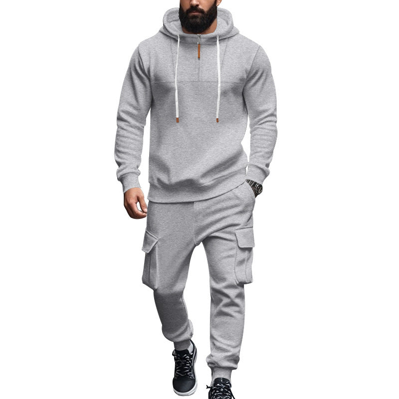 Herre afslappet hoodie med praktiske cargo-bukser i sporty look Stilla