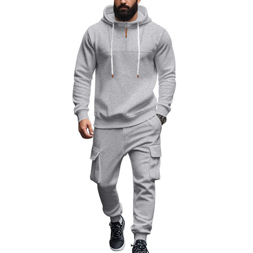 Herre afslappet hoodie med praktiske cargo-bukser i sporty look Stilla