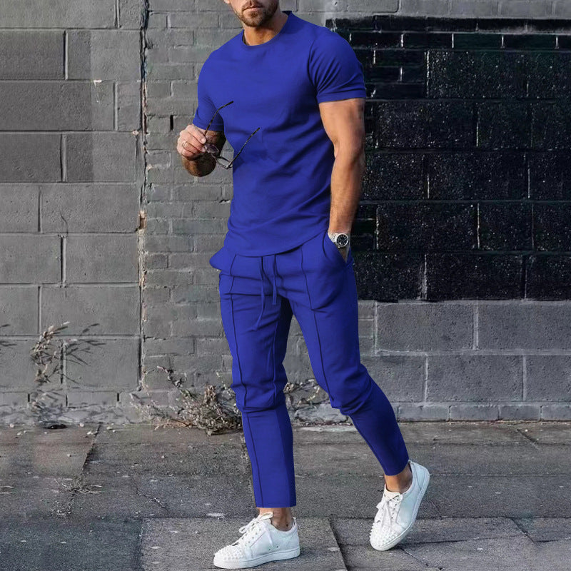 Herrer afslappet sport outfit med åndbart T-shirt og løs joggingbukser Stilla