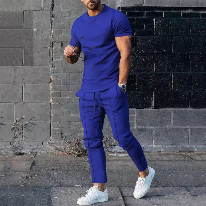 Herrer afslappet sport outfit med åndbart T-shirt og løs joggingbukser Stilla
