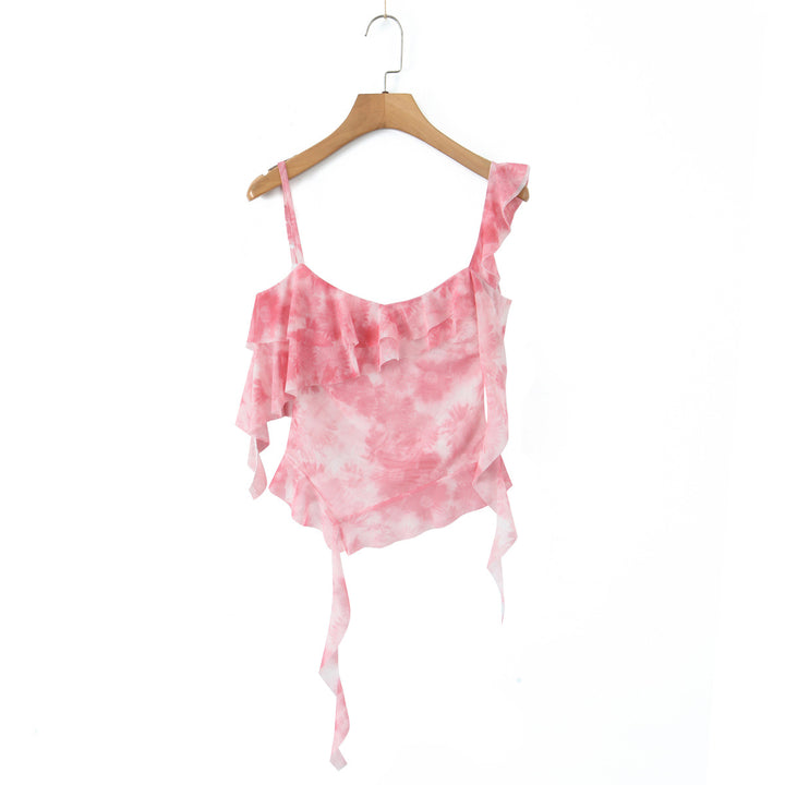 Dame off-shoulder top med legende flæsedesign og flydende stof Stilla