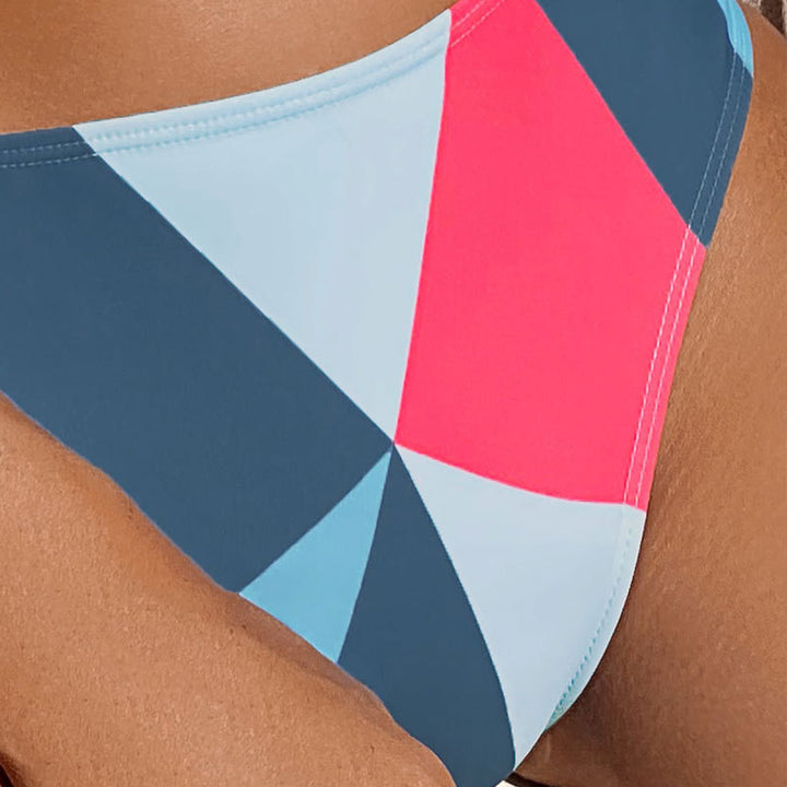 Dame Sport-Bikini-Sæt med geometrisk mønster og sporty snit Skovae