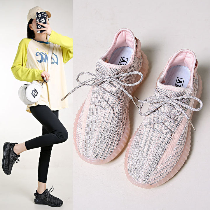 Dame Åndbare Fritids-sneakers med fleksibel sål og moderigtigt strikdesign Stilla