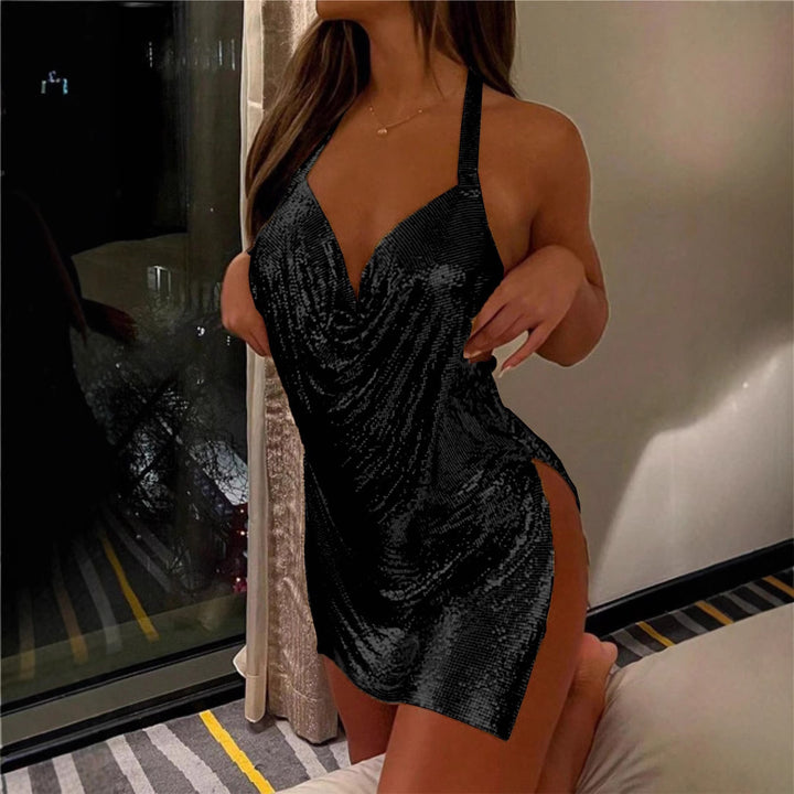 Dame Elegant og figursyet Minikjole med blank overflade Stilla