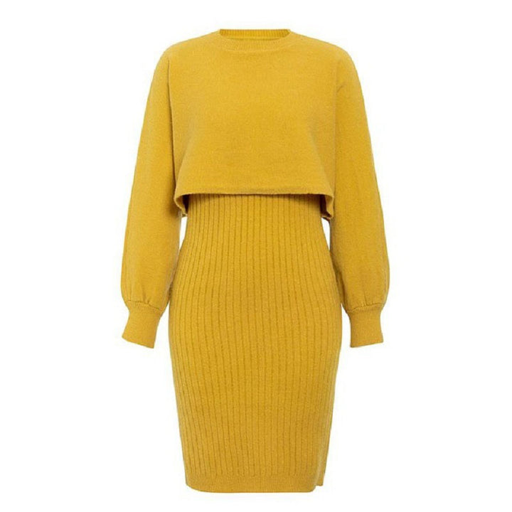 Damer Strik Kjole med Integreret Cropped Top Stilla
