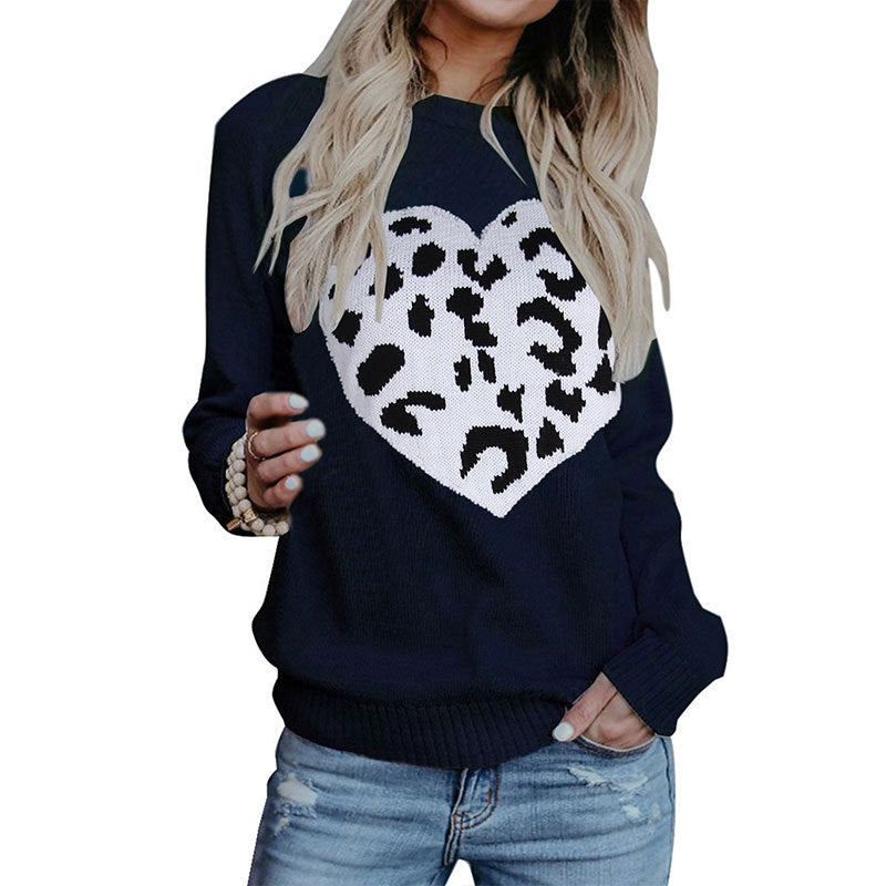 Kvinders sweater med hjerteprint Stilla