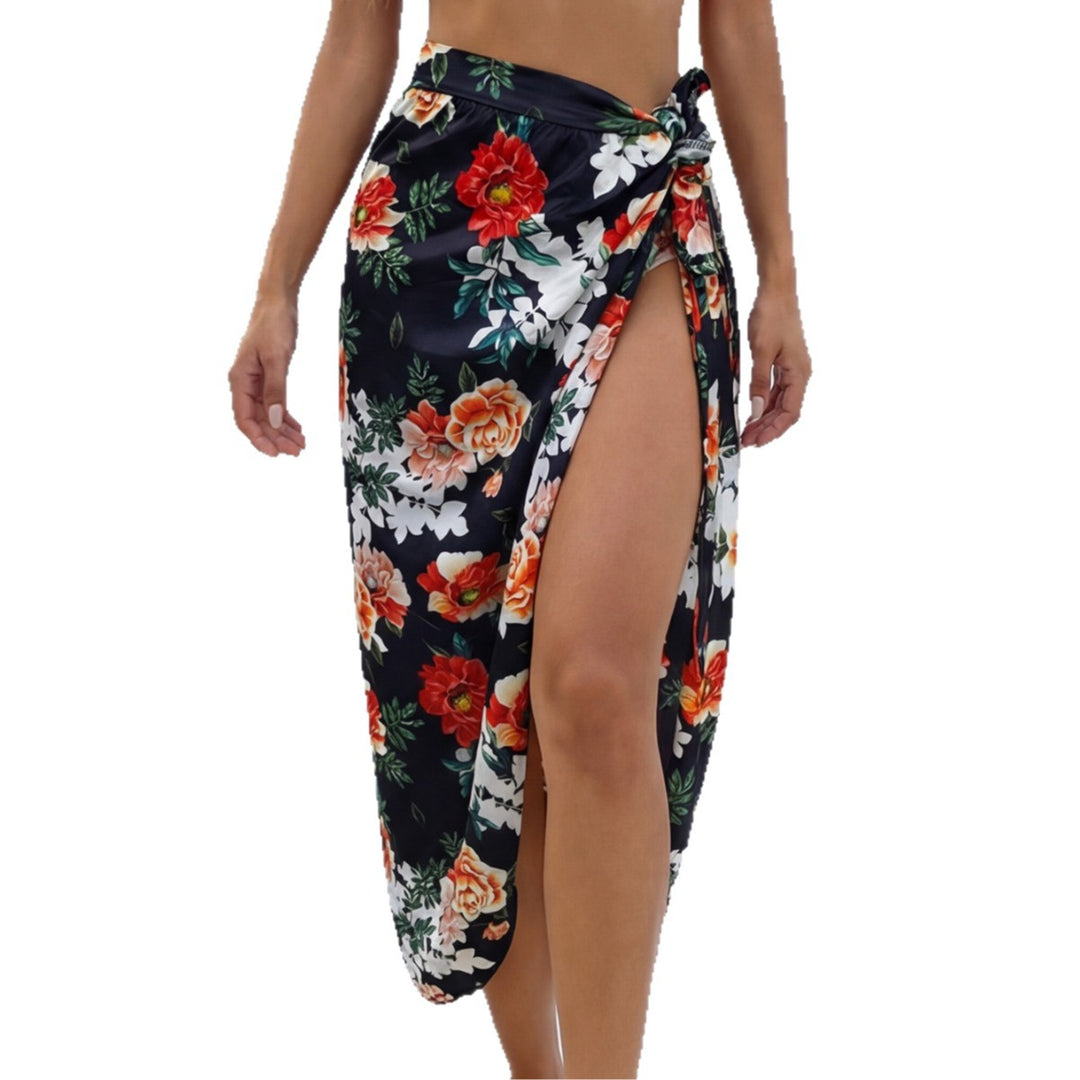 Dame elegant Floral-langkjole med sidelids Skovae