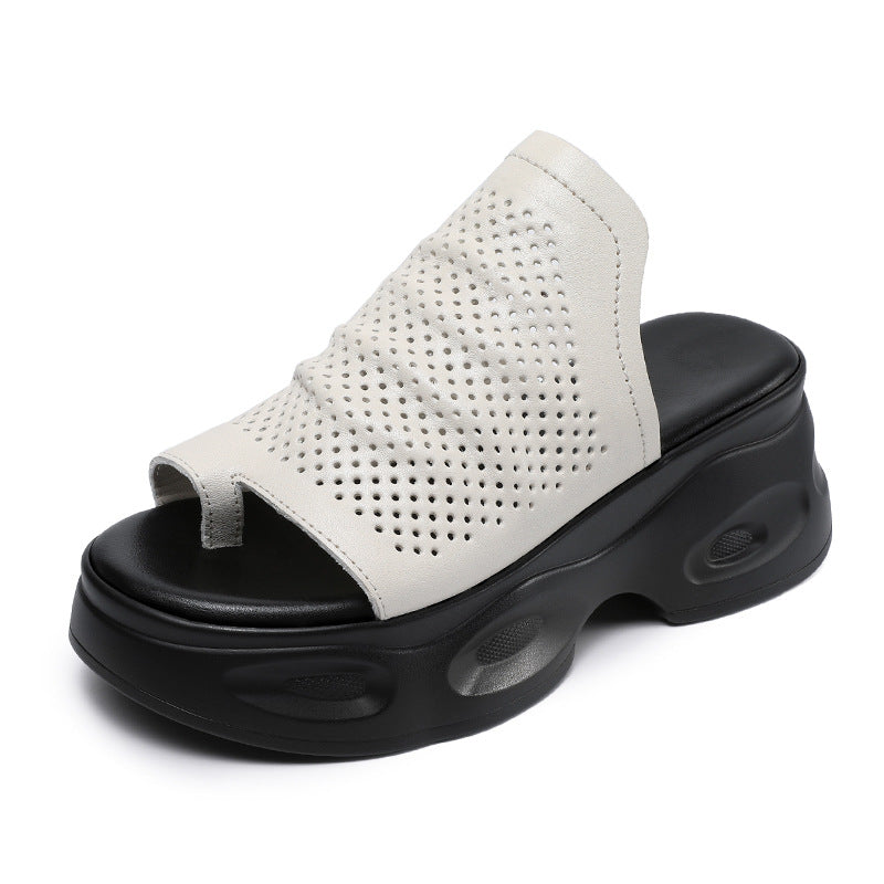 Femme Open-Toe Komfort Mules med hulmønster Stilla