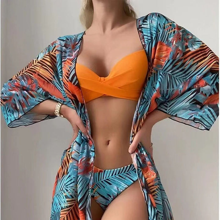 Dame Strandkimono med blomstret design Skovae
