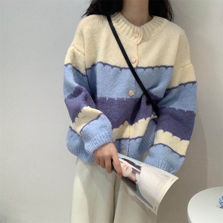 Kvinders fashionable strikket cardigan med mønsterdesign Stilla