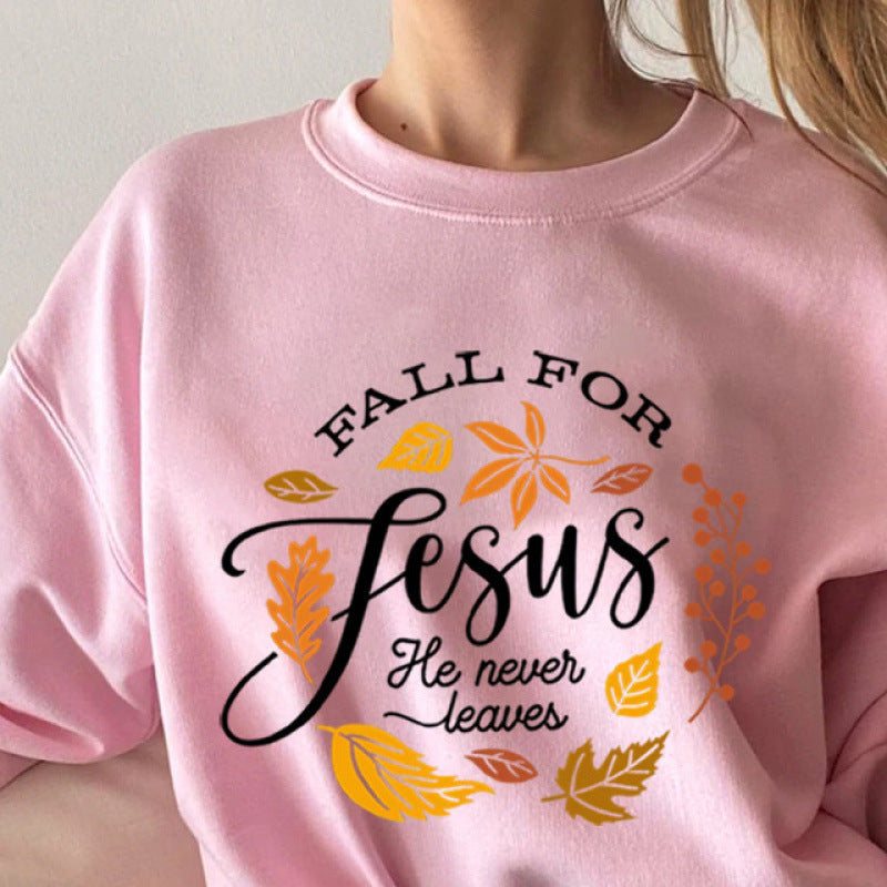 Kvinders sweatshirt med inspirerende botanisk efterårsdesign og behageligt blødt inderfor Stilla