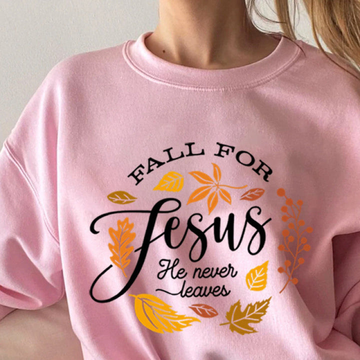 Kvinders sweatshirt med inspirerende botanisk efterårsdesign og behageligt blødt inderfor Stilla