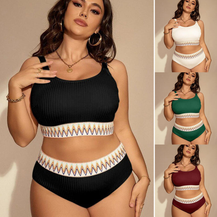 Dame Sporty bikini sæt med høj talje og elastisk bånd Skovae