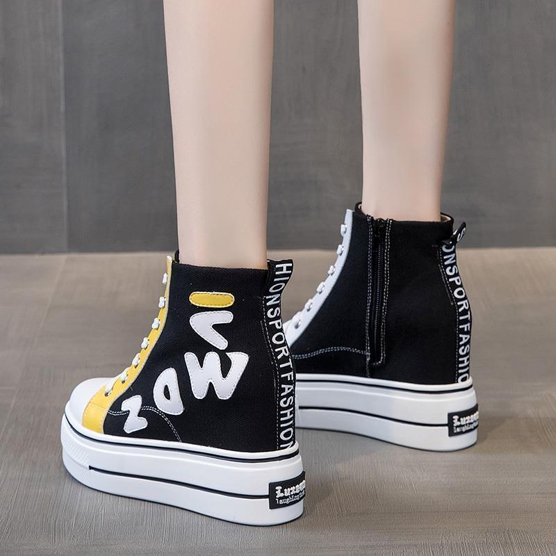 Dame Sporty High-Top Sneakers med mode plateau og kreative detaljer Stilla