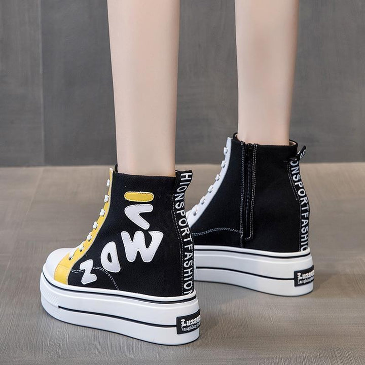 Dame Sporty High-Top Sneakers med mode plateau og kreative detaljer Stilla