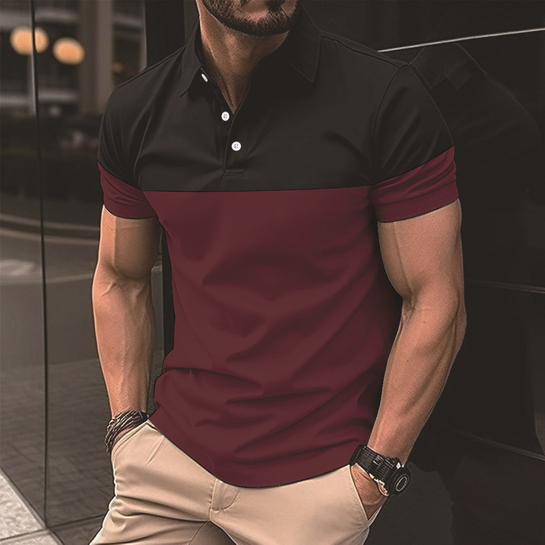 Herrer polo shirt med moderne farveblokdesign Stilla