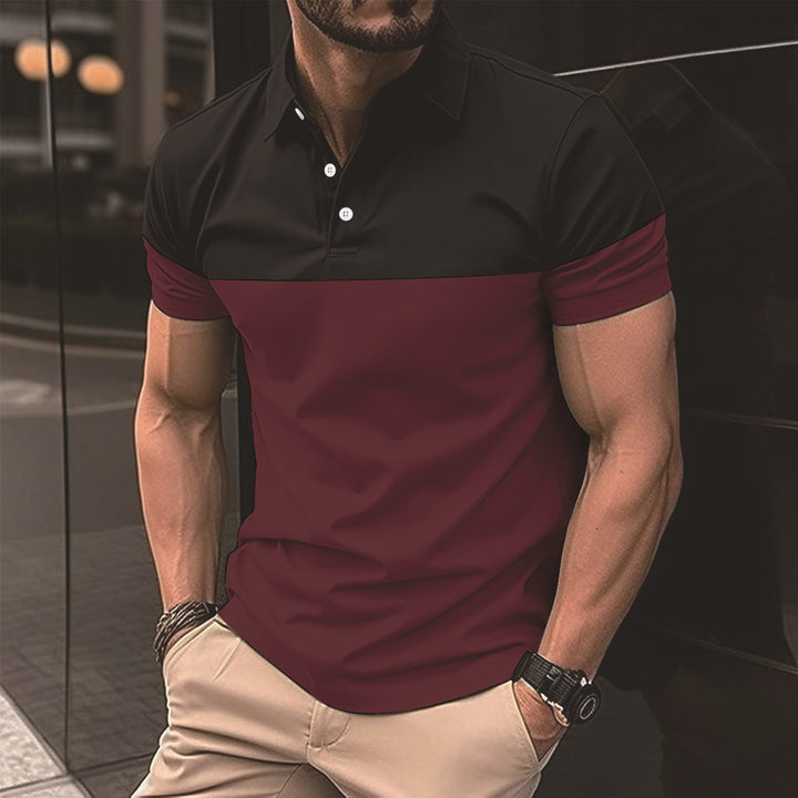 Herrer polo shirt med moderne farveblokdesign Stilla