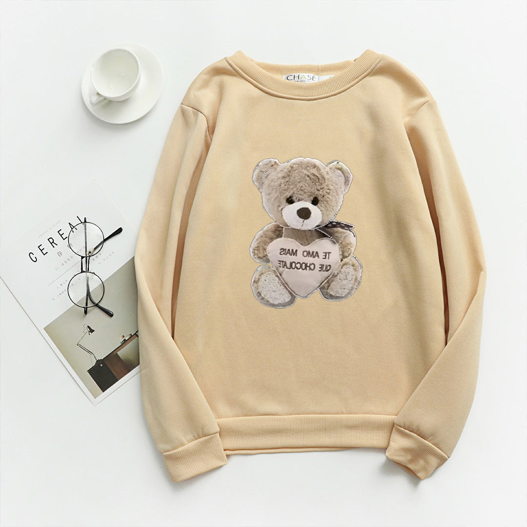 Kvinders sweatshirt med broderet bjørnemotiv Skovae