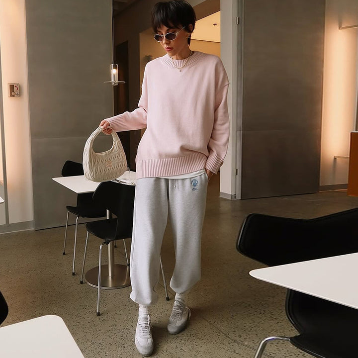 Damer Casual Oversized Pullover med Rundhals og afslappet pasform Stilla