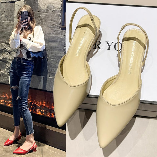 Dame Elegante Slingback Pumps med smart snit og komfortabel blokhæl Stilla