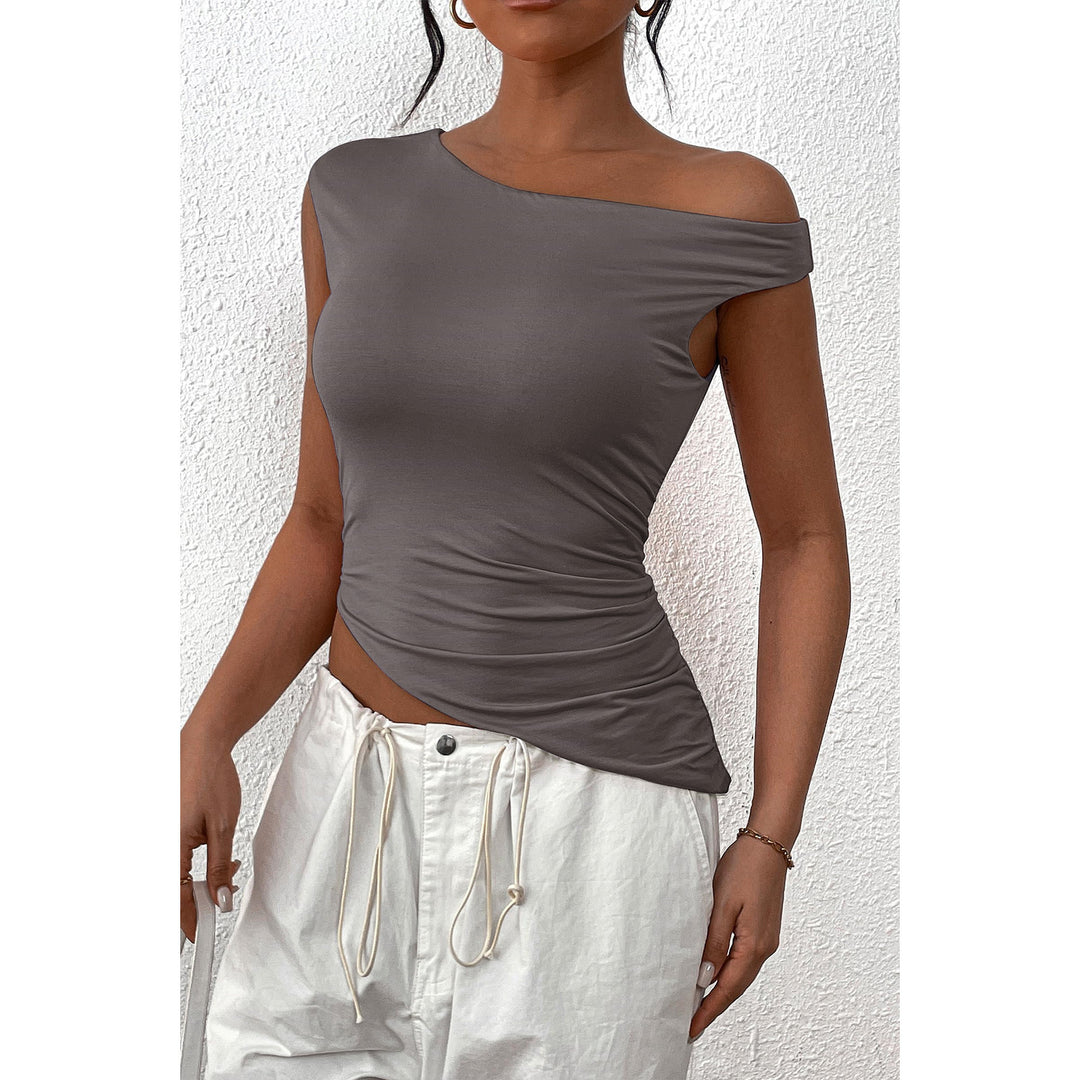 Dame Asymmetrisk Top med figurformende snit Stilla