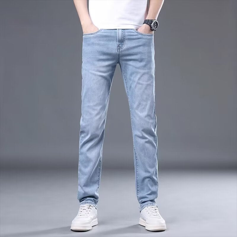 Herrer Slim-Fit Denim-Jeans med moderne vask og praktisk snit Stilla