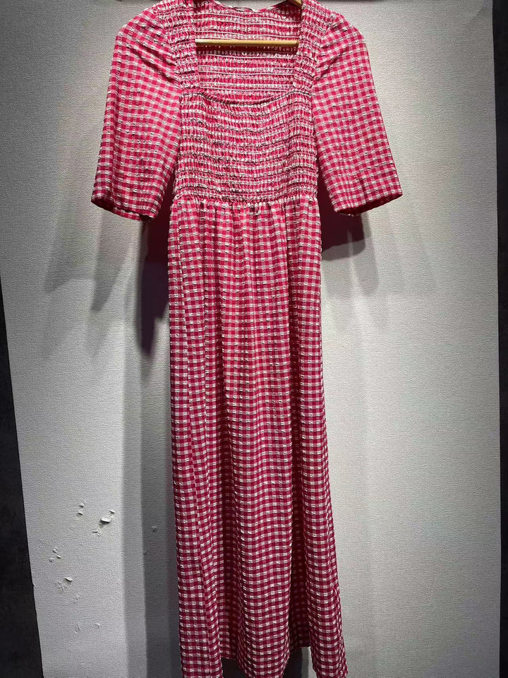 Dame sommerkjole i Vichy-rutedesign Stilla